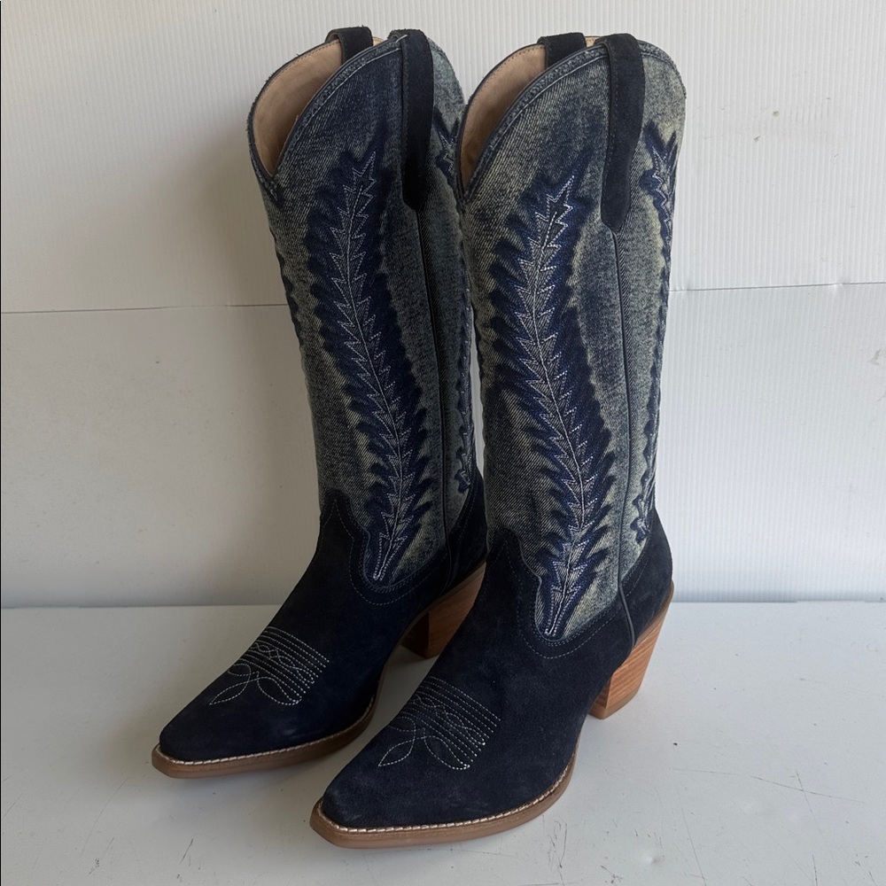 IDYLLWIND WOMEN'S SAWTELLE DENIM TALL WESTERN BOOTS SNIP TOE 8.5 MIRANDA LAMBERT - Picture 4 of 9